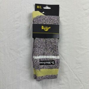 Dr.‎ Martens Marl Socks Lilac Organic Purple Yellow Crew Socks AD016000 Size M/L